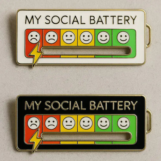 Social Battery Status Brooch